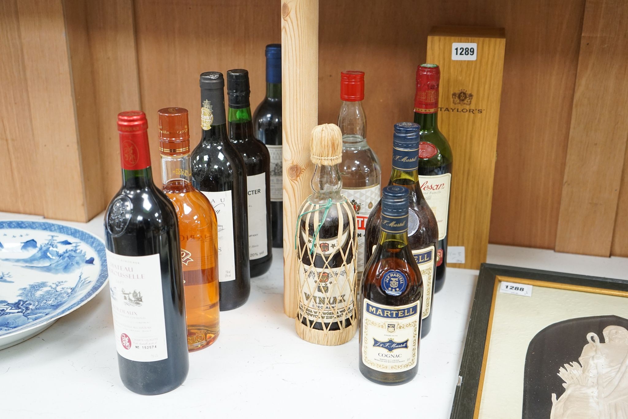 A quantity of assorted wines, brandies, ports, etc.